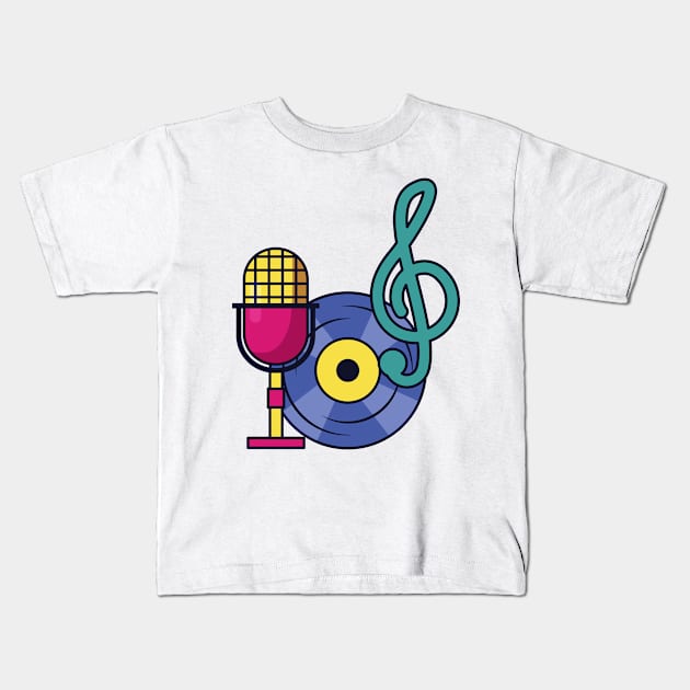 Music art Kids T-Shirt by ABCSHOPDESIGN